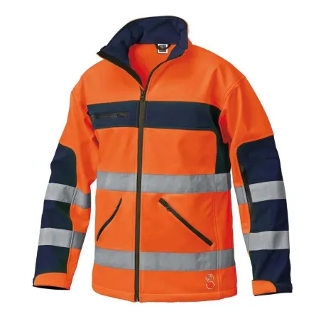 Giacca Softshell ad Alta Visibilita Bicolore Siggi | Arancio Blue | Codice 25GB0399-1004