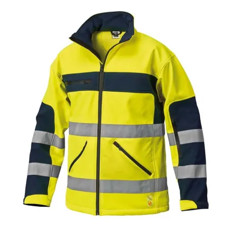 Giacca Softshell ad Alta Visibilita Bicolore Siggi | Giallo Blue | Codice 25GB0399-0019