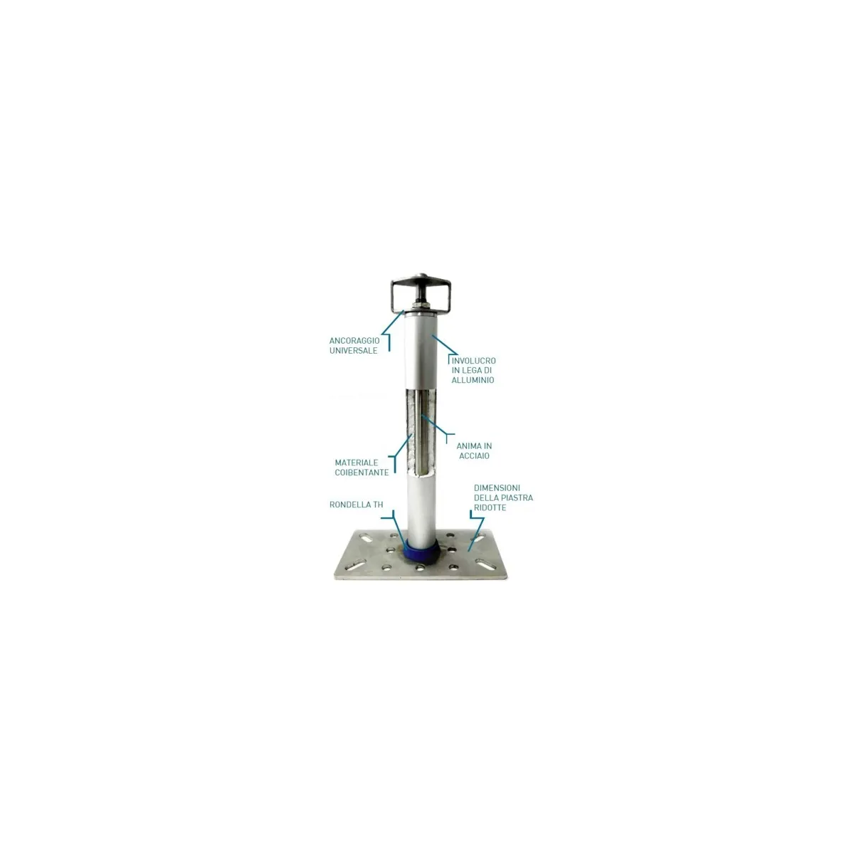 Palo Linea Vita in Acciaio Inossidabile H-STOP TH | Codice RG-2020XX