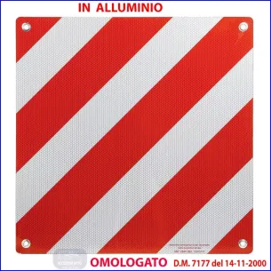 Cartello Carichi Sporgenti Omologato in Alluminio - Misura 50x50 | Codice 5263126