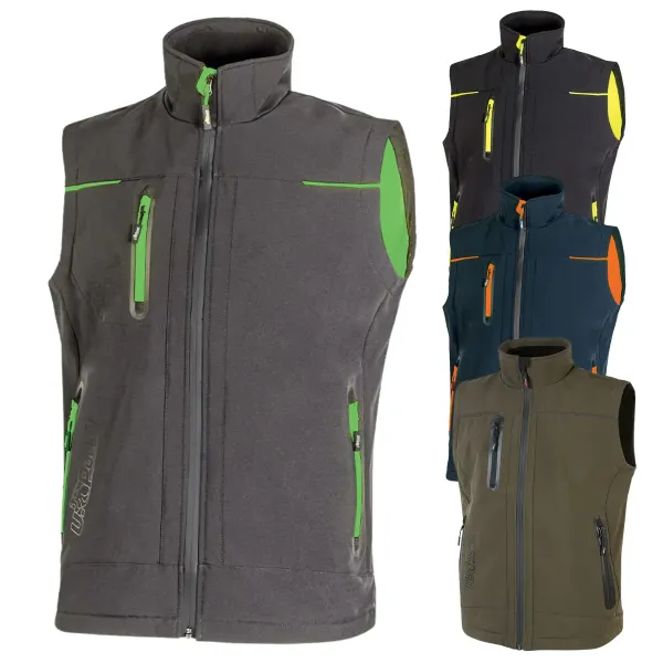 Gilet UPower Universe in Softshell Scuro (Black Carbon) | Codice FU188BC