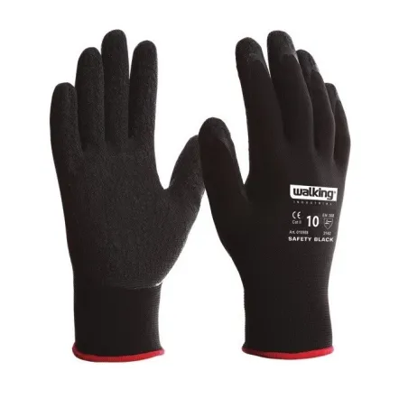 Guanti Antiscivolo In Lattice Rugoso Walking Safety Black | Codice 2150