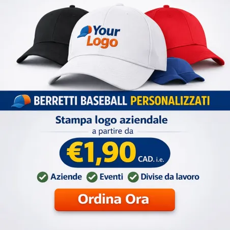 Cappellino Baseball Personalizzato con Logo a Colori