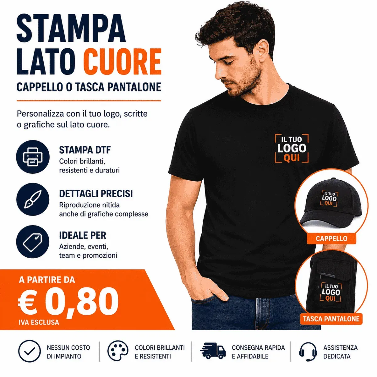 Logo Lato Cuore o Tasca - Max 10 Cm