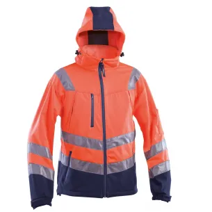 Giacca Fluo ad Alta Visibilità in SoftShell Arancio/Navy | Codice GGXA7414A 2