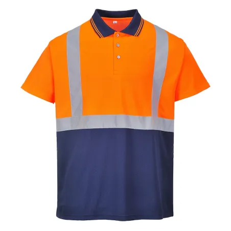 Polo Ad Alta Visibilita' Arancione/Navy | Codice S479A